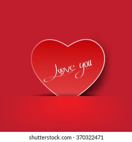 heart shape    Valentines day card . Vector illustration.