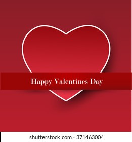 heart shape Valentines day card . Vector illustration.