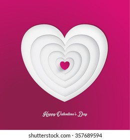 Heart Shape Valentine's Day Paper Cut-out Vector Design