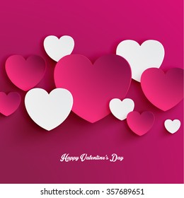 Heart Shape Valentine's Day Paper Cut-out Vector Design