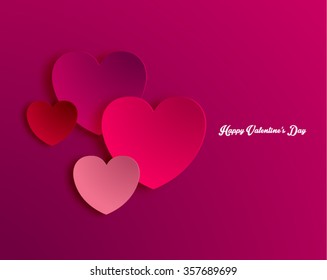 Heart Shape Valentine's Day Paper Cut-out Vector Design