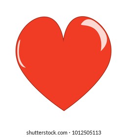 Heart shape for Valentine's Day. Vector illustration of a heart isolated on white background. 