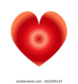 Heart shape for Valentine's Day. Vector illustration of a heart isolated on white background. 