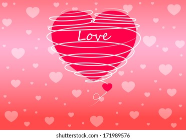 Heart shape vector background for love in valentine day