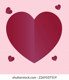 Heart shape vector design. Heart shape big and mini hearts with flowers