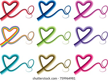 heart shape vector design set