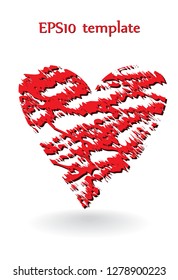 Heart shape. Heart vector. Hand drawn icon. Trendy heart isolated on white background.