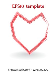 Heart shape. Heart vector. Hand drawn icon. Trendy heart isolated on white background.