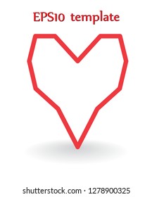 Heart shape. Heart vector. Hand drawn icon. Trendy heart isolated on white background.
