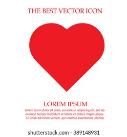 Heart Shape Vector Icon Eps 10. Simple Red Valentine Symbol. Love Sign.