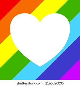 heart shape vector illustration on rainbow colors background