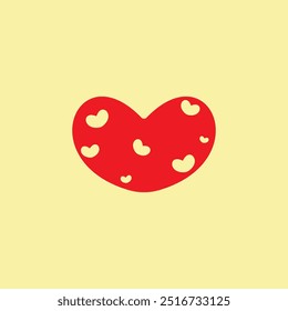 Heart shape vector illustration. Valentine red heart icon.