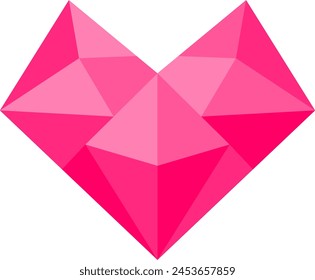 Forma del corazón Imagen de Vector Clipart de corazón bajo poli 