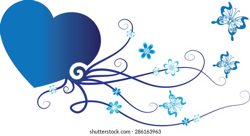 heart shape with vector lines design