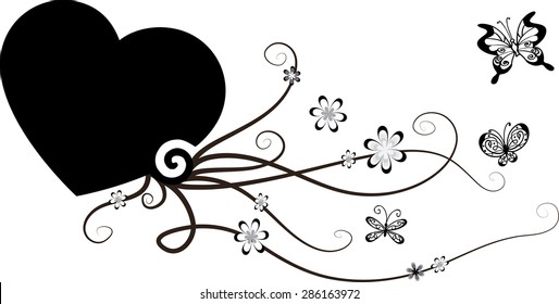 heart shape with vector lines design