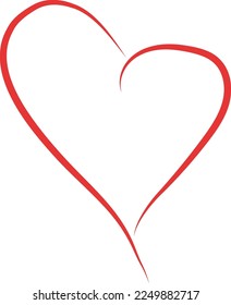 Heart shape vector. Love drawing. valentines day, mothers day card background. Web icon, symbol, sign. Romantic wedding invitation. Red graphic drawing isolated on white.