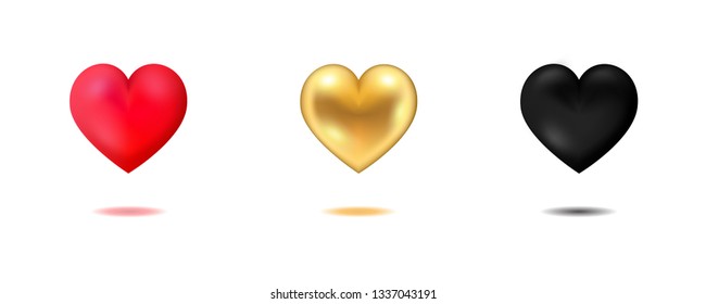 Heart shape vector. Love icon. Isolated on white background. Vector illustration. 