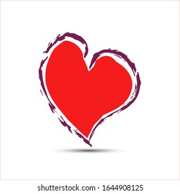Herzform Vektorillustration. Liebe Illustration. Handgezeichnetes Design für Valentinstag-Kartenhintergrund. Web-Symbol, Symbol, Zeichen. Das Logo von Charity und Spende-Maltuben. Freiwilliger Service.