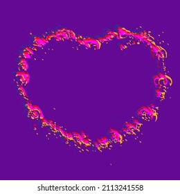 Vector de forma de corazón. Ilustración de amor. Diseño dibujado a mano para el fondo de la tarjeta de San Valentín. Romántica invitación a la boda. Esbozo de arte.