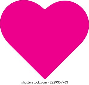 Heart shape vector. Love illustration. Design for Valentine's day card background. Web icon, symbol, sign. Romantic wedding invitation. Pink graphic drawing isolated on white.