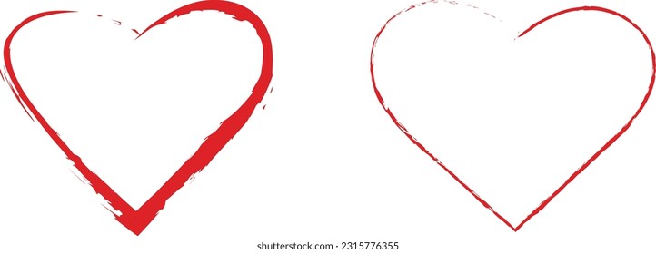 Heart shape vector. Love illustration. Hand drawn heart shape for Valentine's day card background.