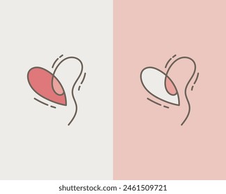 Herzförmige Vektorgrafik. Liebe Illustration. Vektorgrafik Minimalistische Illustration des Liebeskonzeptes aus einer Zeile