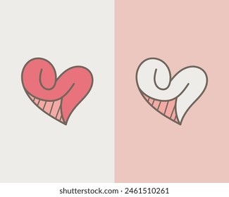 Vector en forma de corazón. Ilustración de amor. Ilustración minimalista de Vector del concepto del amor hecho de una línea