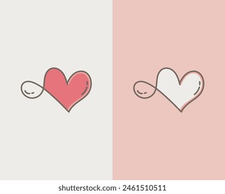 Vector en forma de corazón. Ilustración de amor. Ilustración minimalista de Vector del concepto del amor hecho de una línea