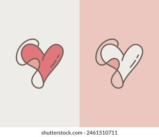 Heart shape vector. Love illustration. Vector minimalist illustration of love concept made of one line