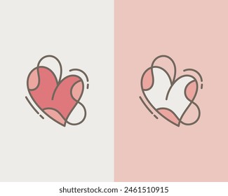 Heart shape vector. Love illustration. Vector minimalist illustration of love concept made of one line