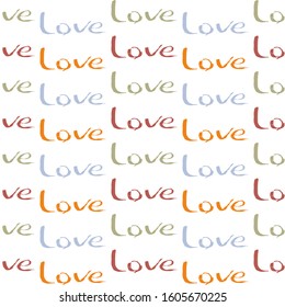 Heart shape vector. Red graphic drawing isolated on white. Seamless colorful watercolor painted hearts pattern. Web icon, symbol, sign.  Romantic wedding invitation. 