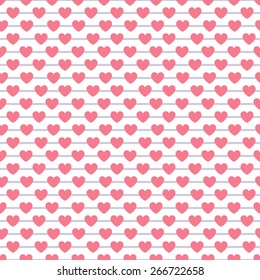 Heart shape vector seamless pattern. Pink color. Endless texture can be used for printing onto fabric and paper or scrap booking. 