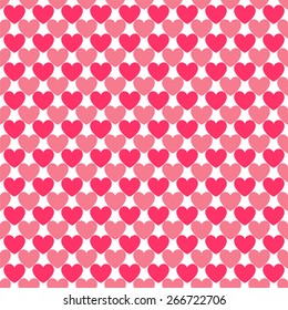 Heart shape vector seamless pattern. Pink color. Endless texture can be used for printing onto fabric and paper or scrap booking. Valentines day background for invitation.