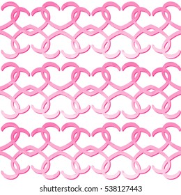 Heart shape vector seamless pattern. Abstract background. Watercolor effect.