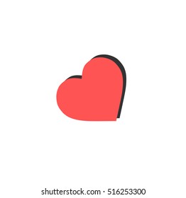 Heart Shape Vector With Shadow symbol design