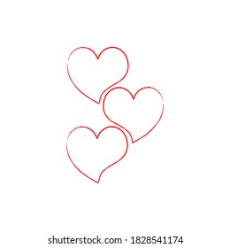 Heart shape vector, sketch illustration can be used for design of valentine, wedding, love theme romantic