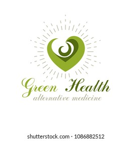 Heart shape vector symbol can be used as wellness center abstract modern logotype in medical treatment organizations. Healthy lifestyle is strong heart.