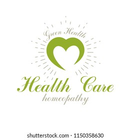 Heart shape vector symbol can be used as wellness center abstract modern logotype in medical treatment organizations. Healthy lifestyle is strong heart.