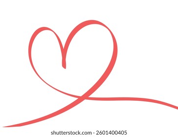 Heart shape vector. Valentines day concept. Minimalist Illustration for header or banner. Designed for love concepts.