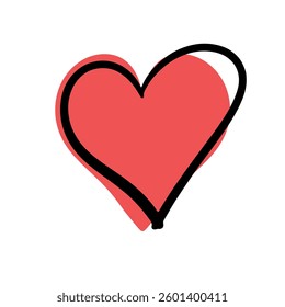 Heart shape vector. Valentines day concept. Minimalist Illustration for header or banner. Designed for love concepts.