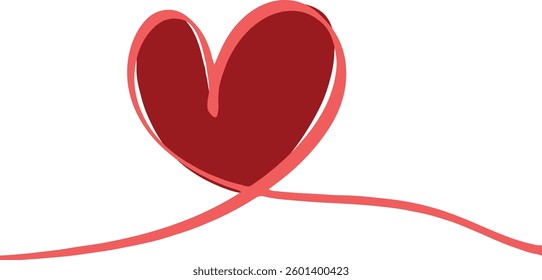 Heart shape vector. Valentines day concept. Minimalist Illustration for header or banner. Designed for love concepts.