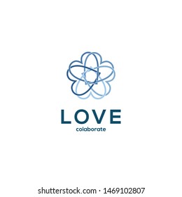 Heart shape vector, which forms a beautiful flower.