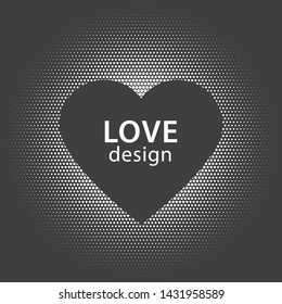 Heart shape vector white dots splash with gray heart frame inside.
Heart icon, love symbol. Valentine. Heart of love. Vector illustration.
