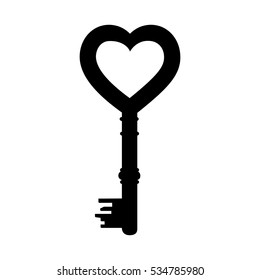 heart shape vintage key icon image 