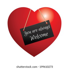 Heart shape with Welcome sign