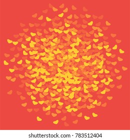 Heart shape which consists of isolated elements. Modern style with ethnic elements in heart shape. Can be used as print, wallpaper, cards, valentine cards, logo, background and etc.
