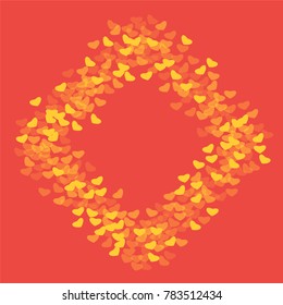 Heart shape which consists of isolated elements. Modern style with ethnic elements in heart shape. Can be used as print, wallpaper, cards, valentine cards, logo, background and etc.