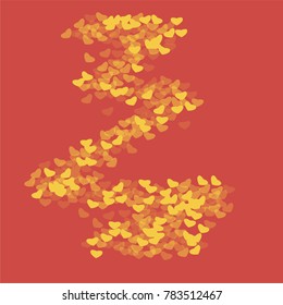 Heart shape which consists of isolated elements. Modern style with ethnic elements in heart shape. Can be used as print, wallpaper, cards, valentine cards, logo, background and etc.