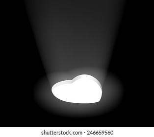 heart shape with white  light