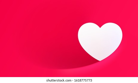 Heart shape white space border on red background valentine’s day concept
